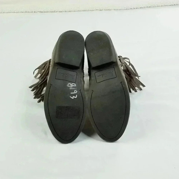 Sam Edelman Size 4 Taupe Becka Addie Side Zip Tassels Suede Women's Ankle Boots - Picture 12 of 12